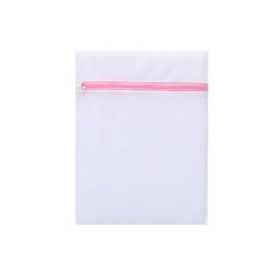 Saculet textil pentru rufe delicate si lenjerie intima, model PD01, 30x40 cm, culoare alb